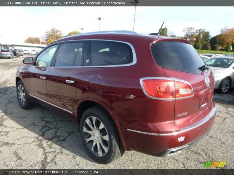 Crimson Red Tintcoat / Choccachino 2017 Buick Enclave Leather AWD