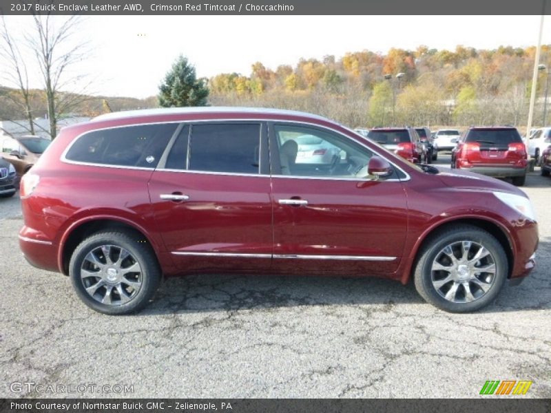 Crimson Red Tintcoat / Choccachino 2017 Buick Enclave Leather AWD