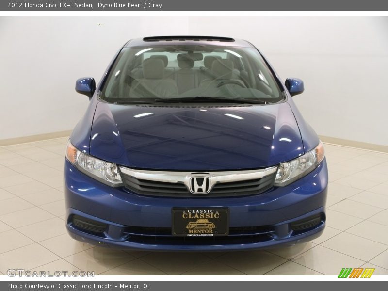 Dyno Blue Pearl / Gray 2012 Honda Civic EX-L Sedan