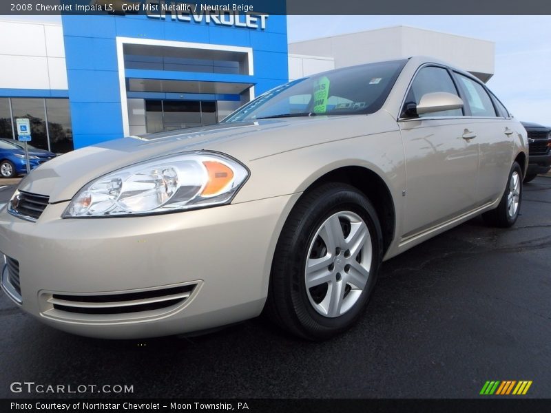 Gold Mist Metallic / Neutral Beige 2008 Chevrolet Impala LS