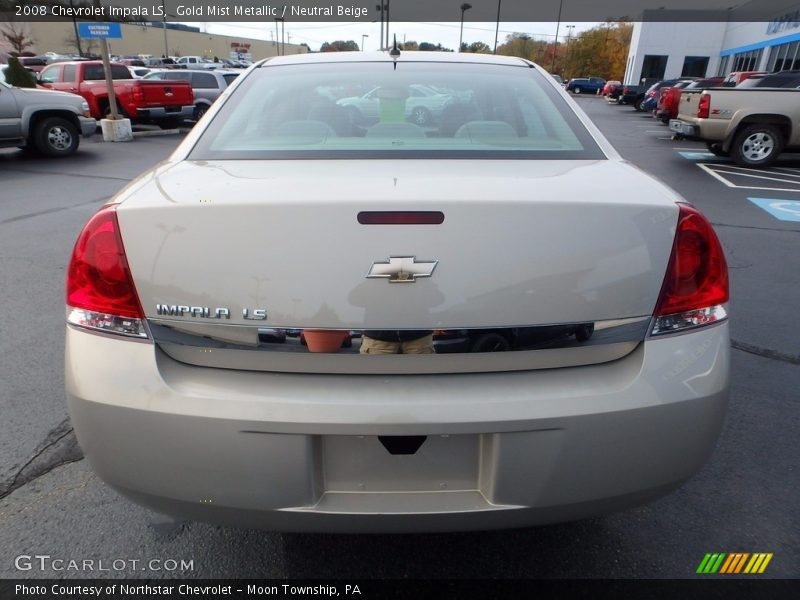 Gold Mist Metallic / Neutral Beige 2008 Chevrolet Impala LS