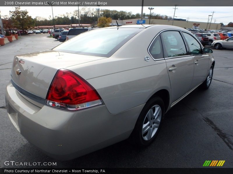 Gold Mist Metallic / Neutral Beige 2008 Chevrolet Impala LS