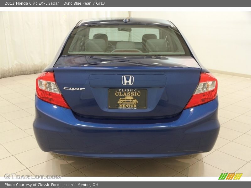 Dyno Blue Pearl / Gray 2012 Honda Civic EX-L Sedan