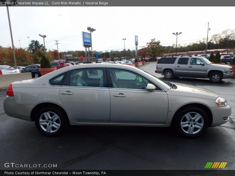Gold Mist Metallic / Neutral Beige 2008 Chevrolet Impala LS