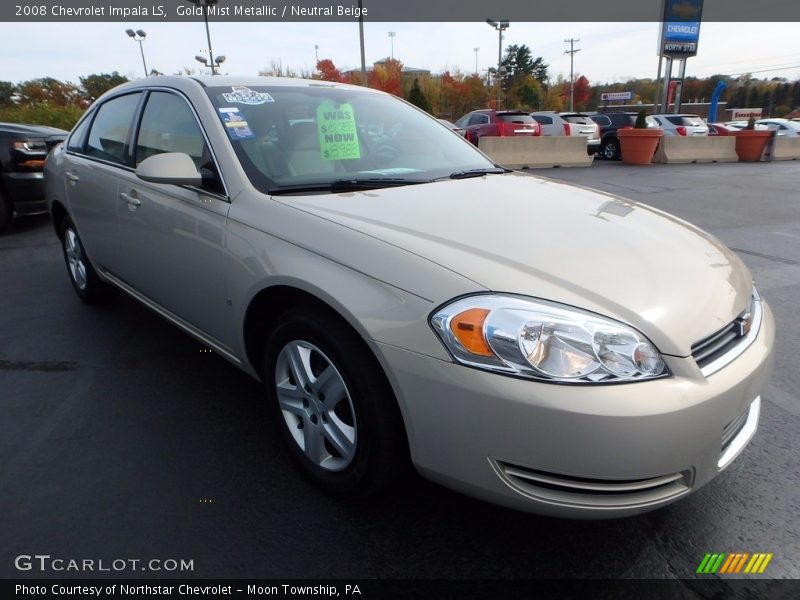 Gold Mist Metallic / Neutral Beige 2008 Chevrolet Impala LS