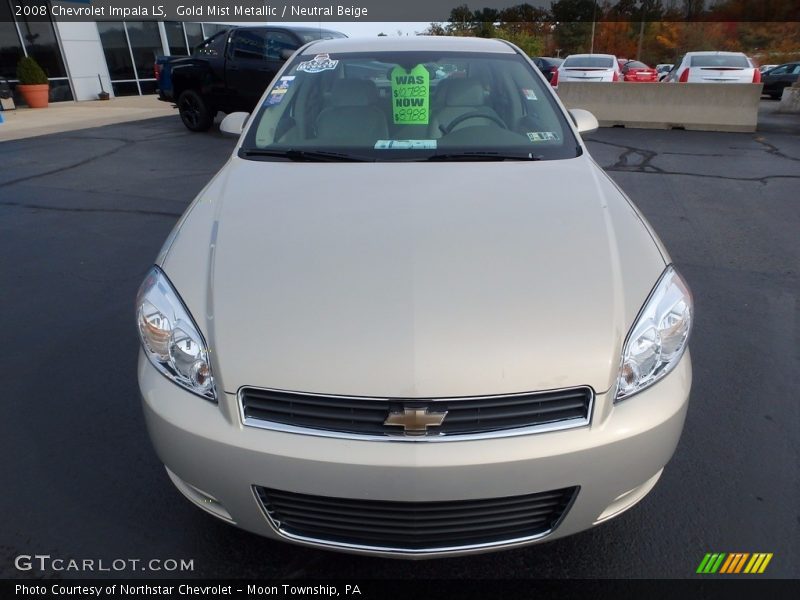 Gold Mist Metallic / Neutral Beige 2008 Chevrolet Impala LS
