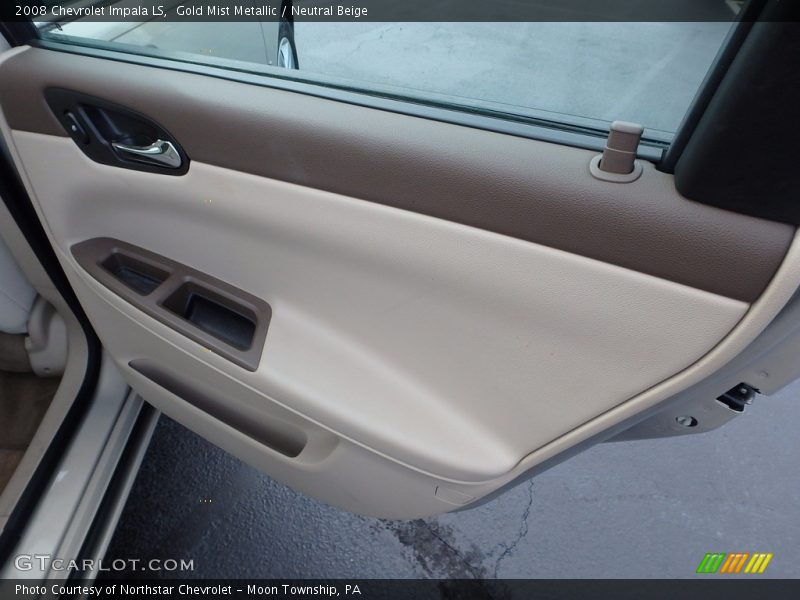 Gold Mist Metallic / Neutral Beige 2008 Chevrolet Impala LS