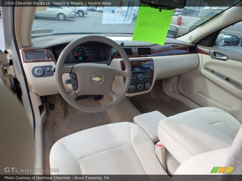 Gold Mist Metallic / Neutral Beige 2008 Chevrolet Impala LS