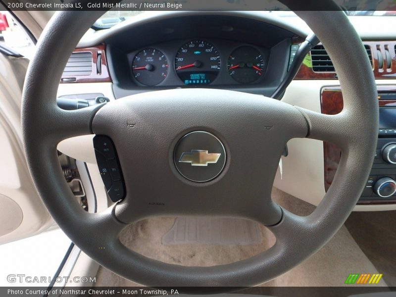 Gold Mist Metallic / Neutral Beige 2008 Chevrolet Impala LS