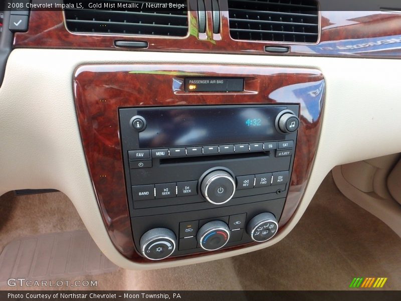 Gold Mist Metallic / Neutral Beige 2008 Chevrolet Impala LS