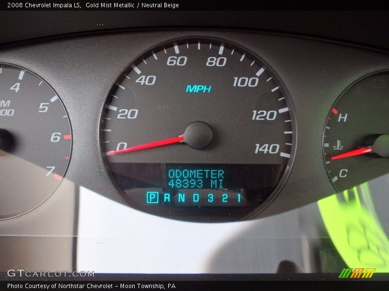 Gold Mist Metallic / Neutral Beige 2008 Chevrolet Impala LS