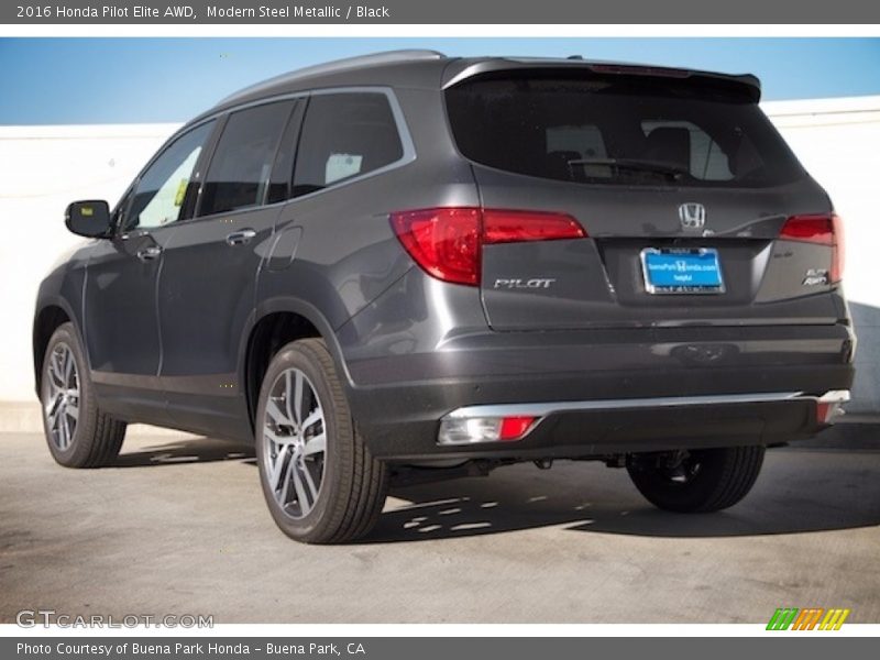 Modern Steel Metallic / Black 2016 Honda Pilot Elite AWD