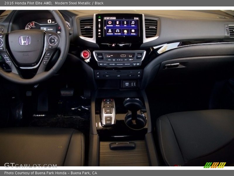 Modern Steel Metallic / Black 2016 Honda Pilot Elite AWD