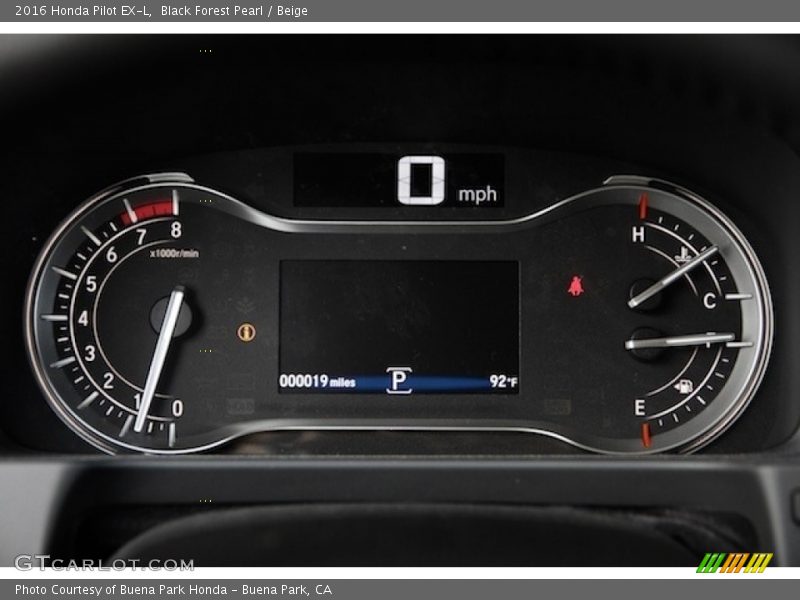 Black Forest Pearl / Beige 2016 Honda Pilot EX-L