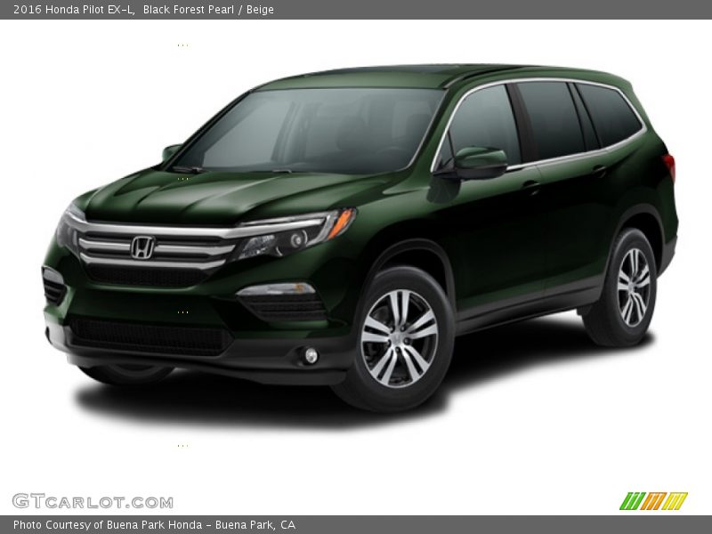 Black Forest Pearl / Beige 2016 Honda Pilot EX-L