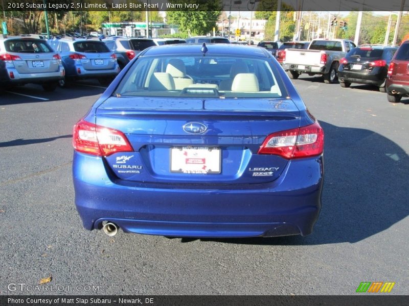 Lapis Blue Pearl / Warm Ivory 2016 Subaru Legacy 2.5i Limited