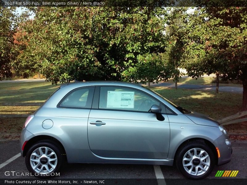 Billet Argento (Silver) / Nero (Black) 2017 Fiat 500 Pop