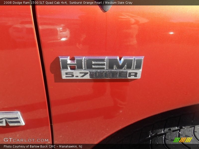 Sunburst Orange Pearl / Medium Slate Gray 2008 Dodge Ram 1500 SLT Quad Cab 4x4