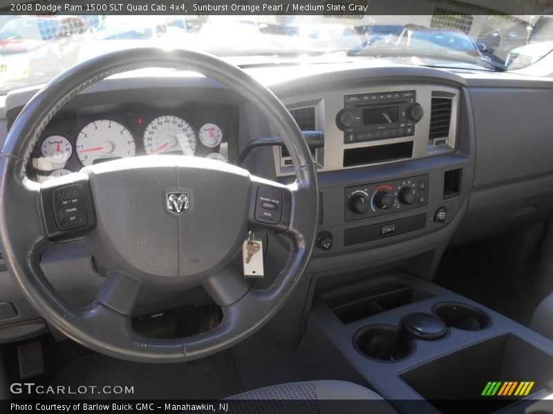 Sunburst Orange Pearl / Medium Slate Gray 2008 Dodge Ram 1500 SLT Quad Cab 4x4