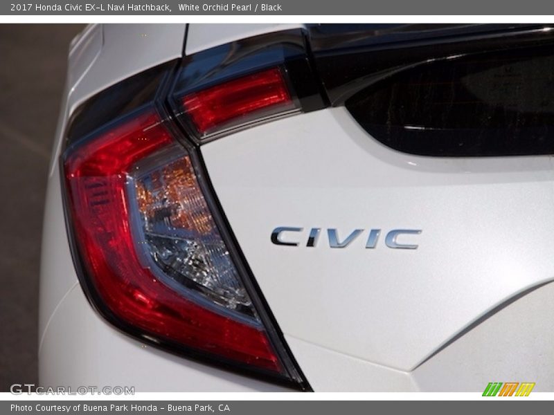 White Orchid Pearl / Black 2017 Honda Civic EX-L Navi Hatchback