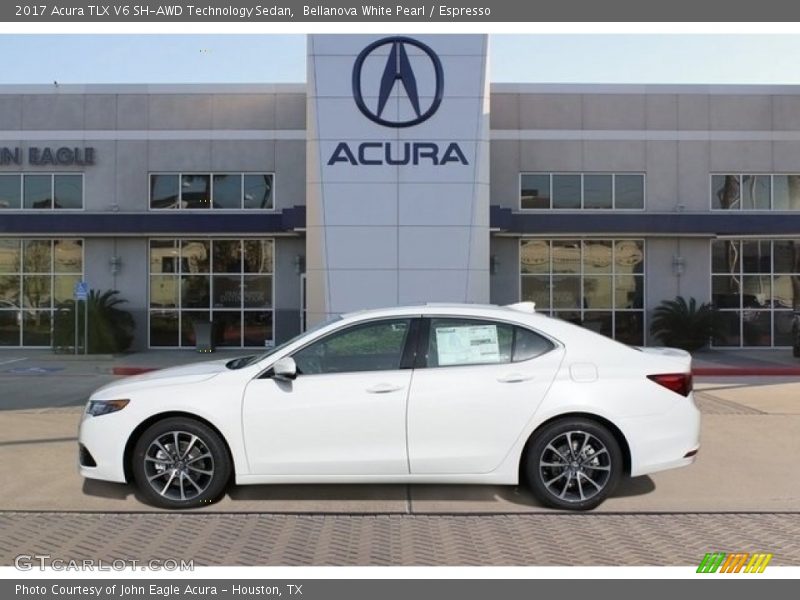 Bellanova White Pearl / Espresso 2017 Acura TLX V6 SH-AWD Technology Sedan