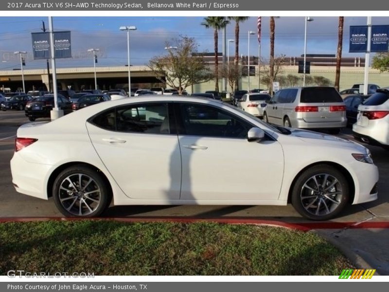 Bellanova White Pearl / Espresso 2017 Acura TLX V6 SH-AWD Technology Sedan