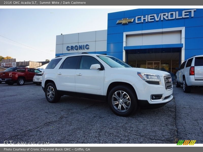 Summit White / Dark Cashmere 2016 GMC Acadia SLT