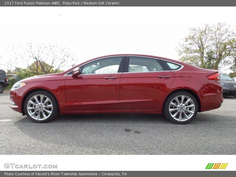 Ruby Red / Medium Soft Ceramic 2017 Ford Fusion Platinum AWD