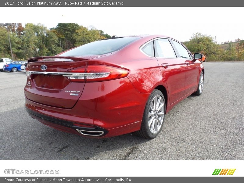 Ruby Red / Medium Soft Ceramic 2017 Ford Fusion Platinum AWD