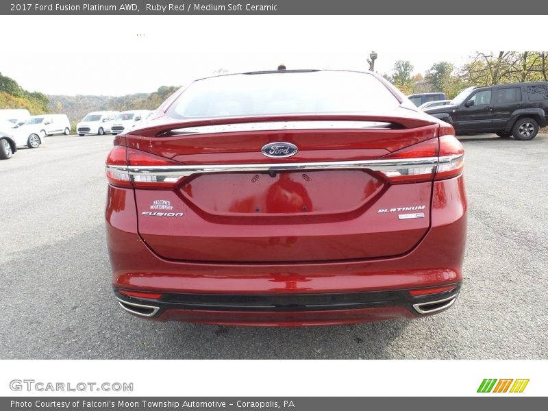 Ruby Red / Medium Soft Ceramic 2017 Ford Fusion Platinum AWD