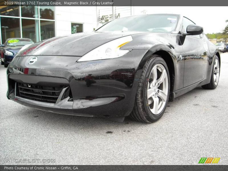 Magnetic Black / Gray Leather 2009 Nissan 370Z Touring Coupe