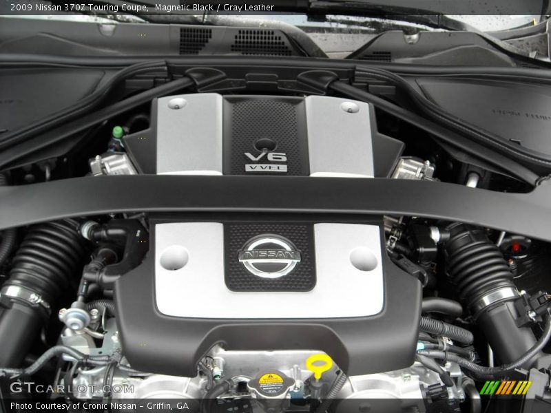 Magnetic Black / Gray Leather 2009 Nissan 370Z Touring Coupe