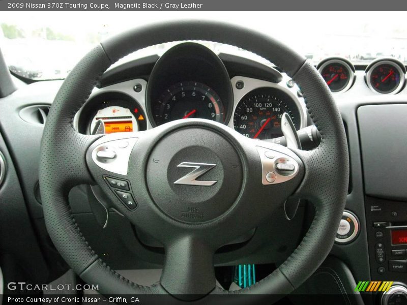 Magnetic Black / Gray Leather 2009 Nissan 370Z Touring Coupe