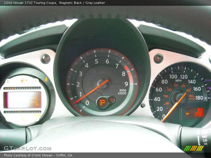 Magnetic Black / Gray Leather 2009 Nissan 370Z Touring Coupe