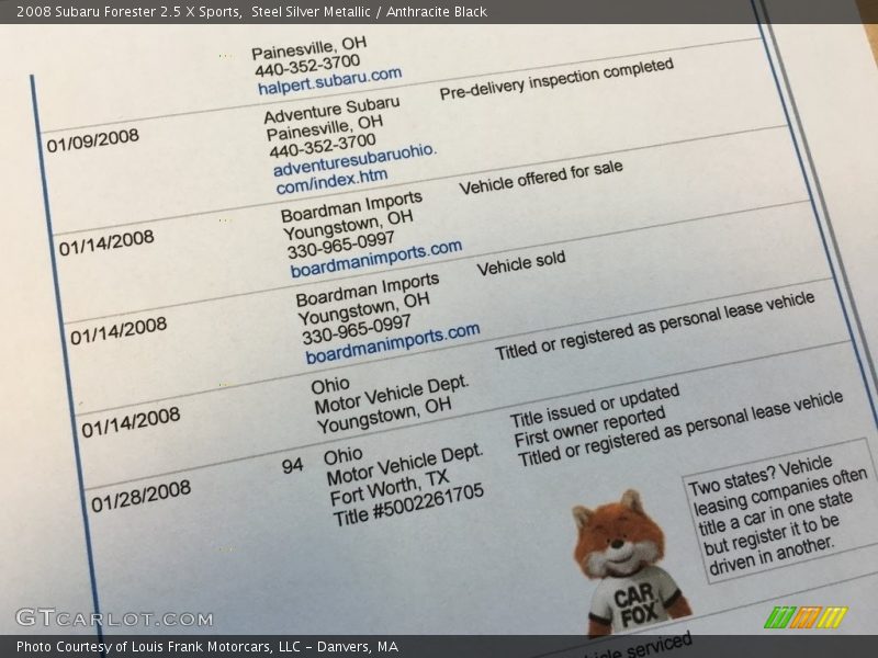 Steel Silver Metallic / Anthracite Black 2008 Subaru Forester 2.5 X Sports