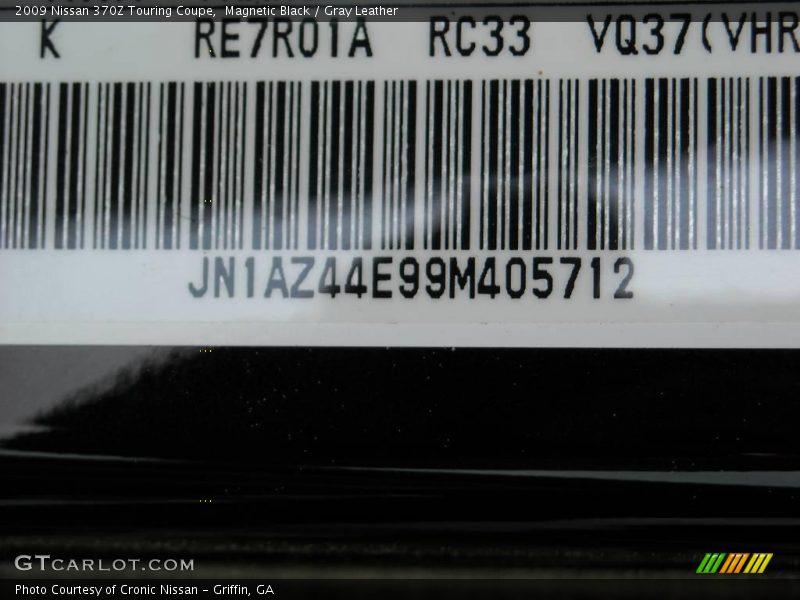 Magnetic Black / Gray Leather 2009 Nissan 370Z Touring Coupe