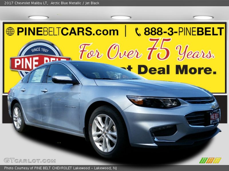 Arctic Blue Metallic / Jet Black 2017 Chevrolet Malibu LT
