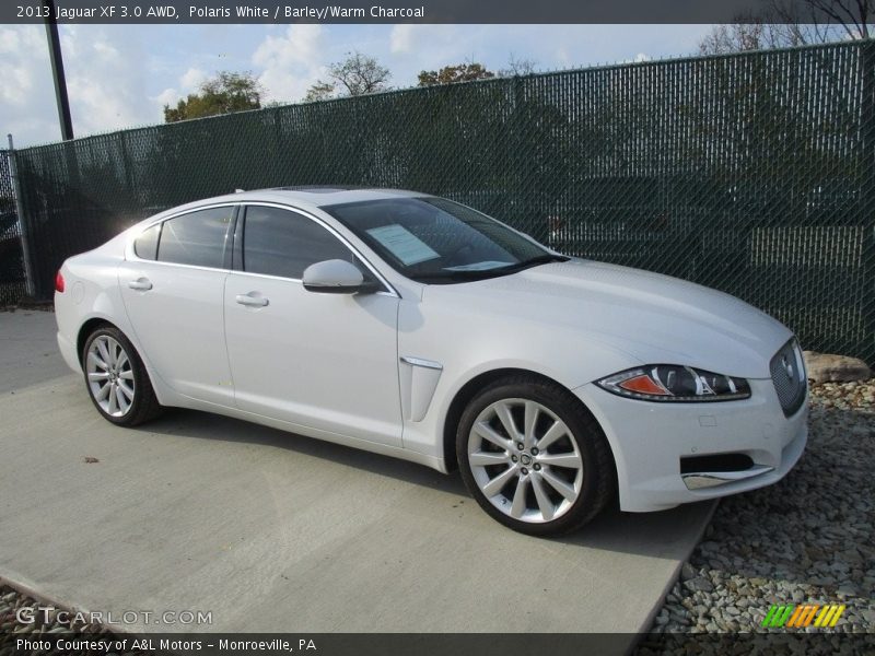 Polaris White / Barley/Warm Charcoal 2013 Jaguar XF 3.0 AWD