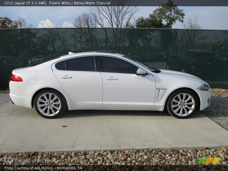 Polaris White / Barley/Warm Charcoal 2013 Jaguar XF 3.0 AWD