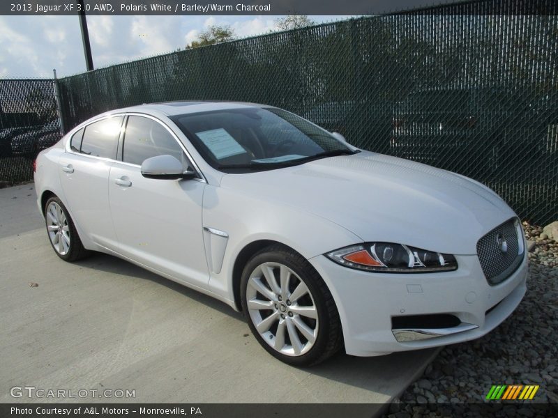 Polaris White / Barley/Warm Charcoal 2013 Jaguar XF 3.0 AWD