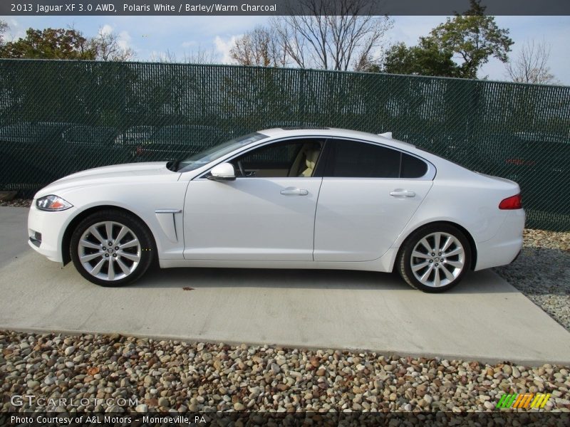 Polaris White / Barley/Warm Charcoal 2013 Jaguar XF 3.0 AWD
