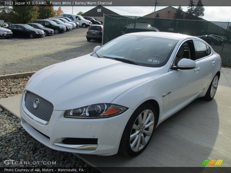 Polaris White / Barley/Warm Charcoal 2013 Jaguar XF 3.0 AWD