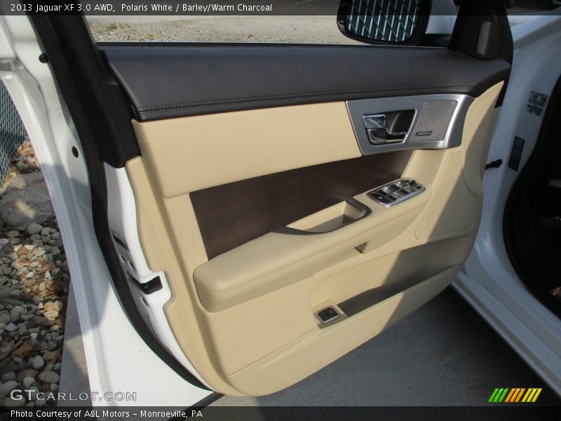 Polaris White / Barley/Warm Charcoal 2013 Jaguar XF 3.0 AWD