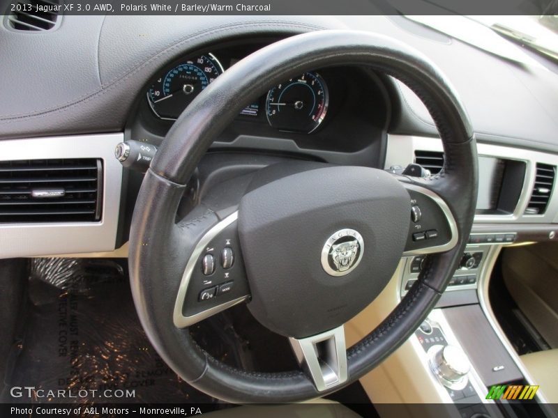 Polaris White / Barley/Warm Charcoal 2013 Jaguar XF 3.0 AWD