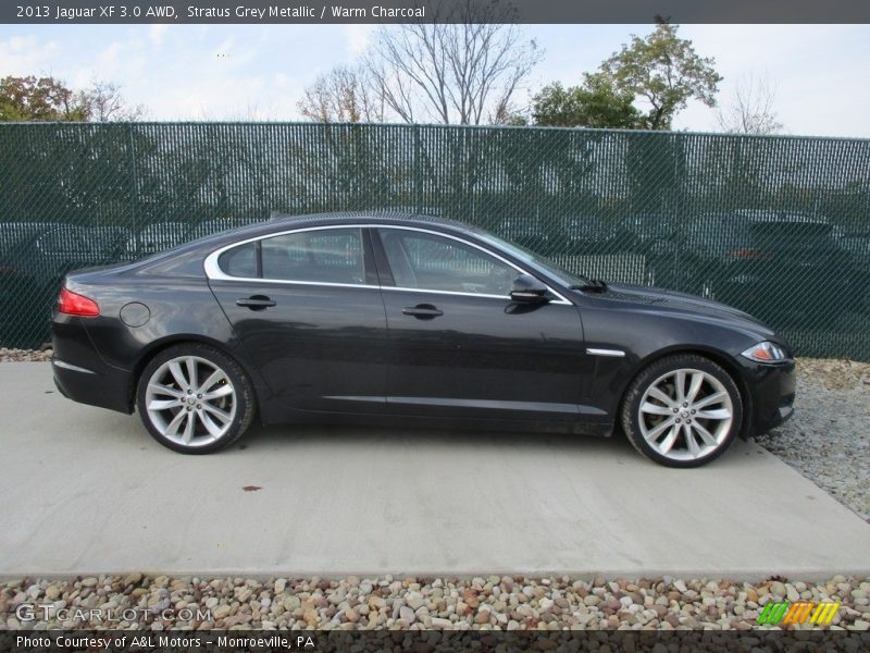 Stratus Grey Metallic / Warm Charcoal 2013 Jaguar XF 3.0 AWD