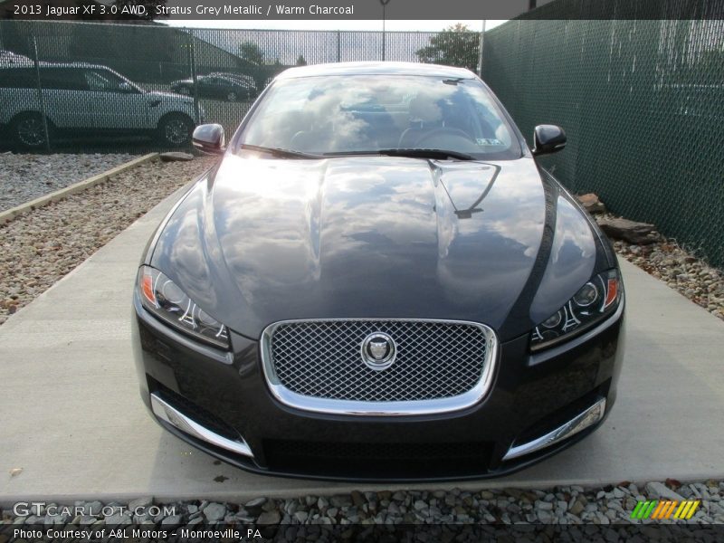 Stratus Grey Metallic / Warm Charcoal 2013 Jaguar XF 3.0 AWD