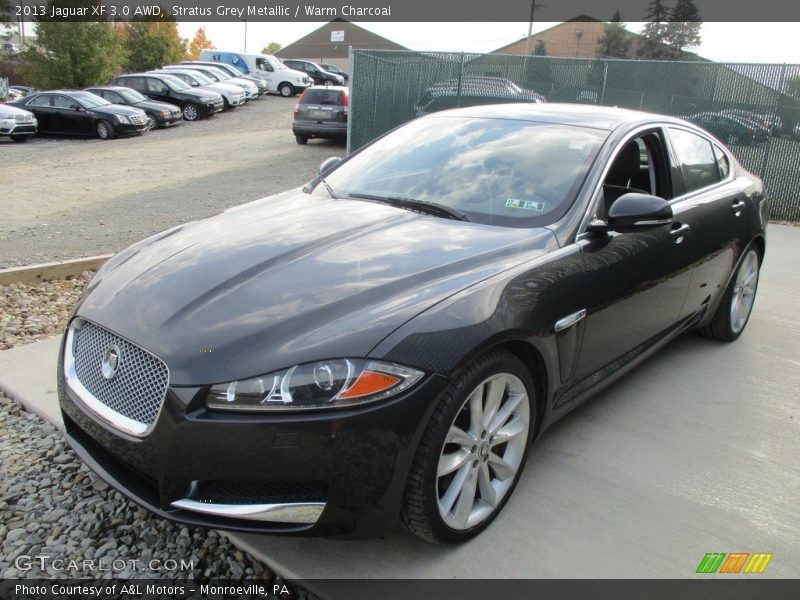 Stratus Grey Metallic / Warm Charcoal 2013 Jaguar XF 3.0 AWD