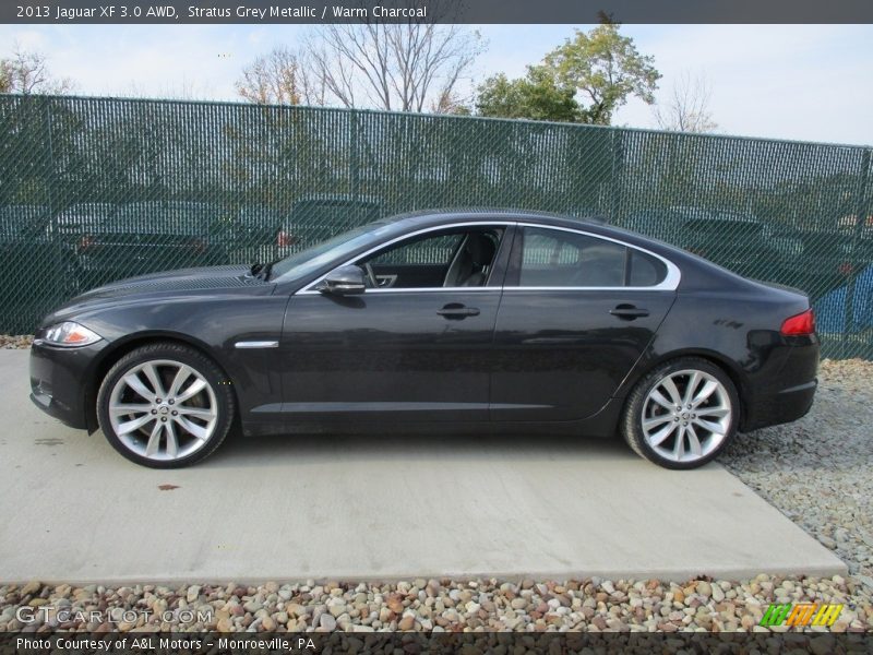Stratus Grey Metallic / Warm Charcoal 2013 Jaguar XF 3.0 AWD
