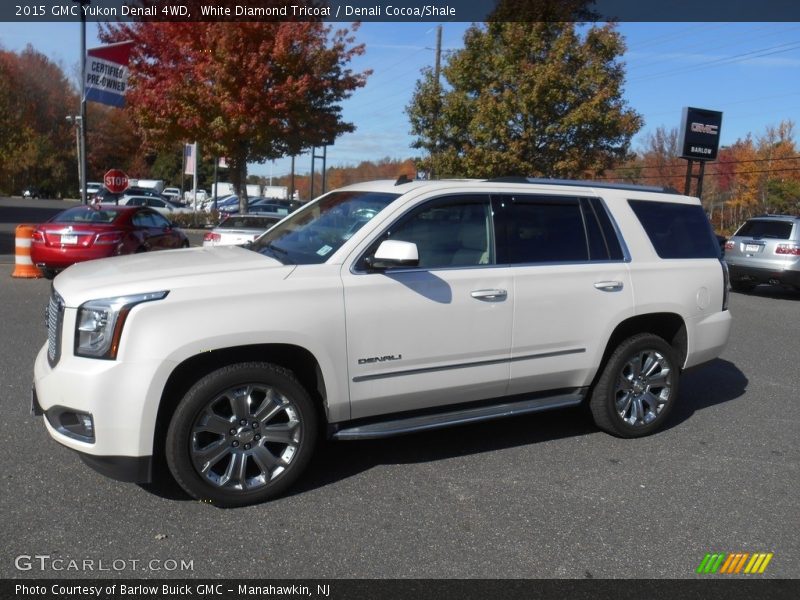 White Diamond Tricoat / Denali Cocoa/Shale 2015 GMC Yukon Denali 4WD