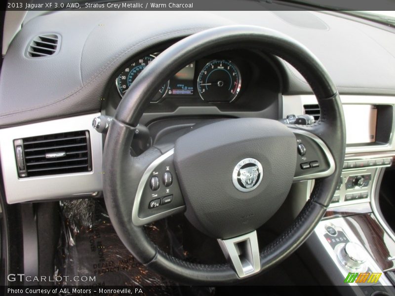 Stratus Grey Metallic / Warm Charcoal 2013 Jaguar XF 3.0 AWD